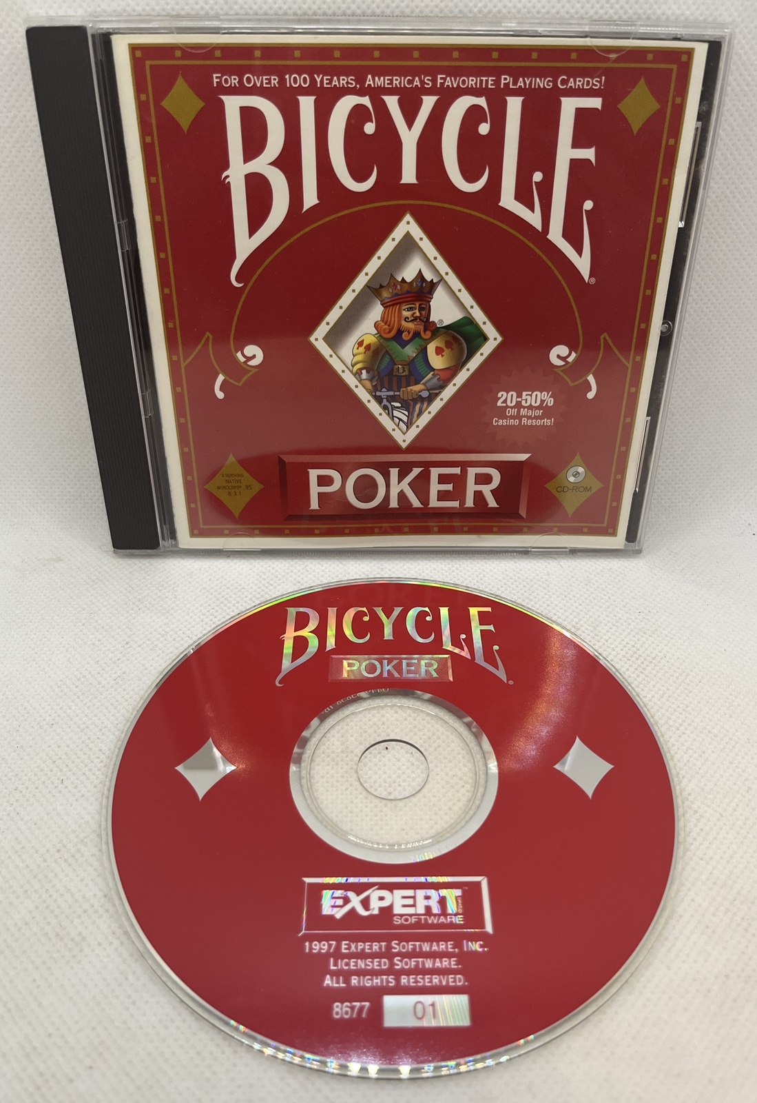 📦 Bicycle Poker (PC CD-ROM, 1997, Jewel Case w/ Manual)