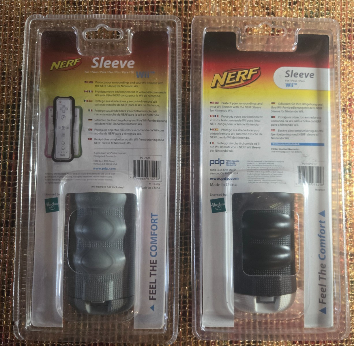 Nintendo Wii Nerf Sleeve Comfort Grip Black + Grey Protective Controller Covers