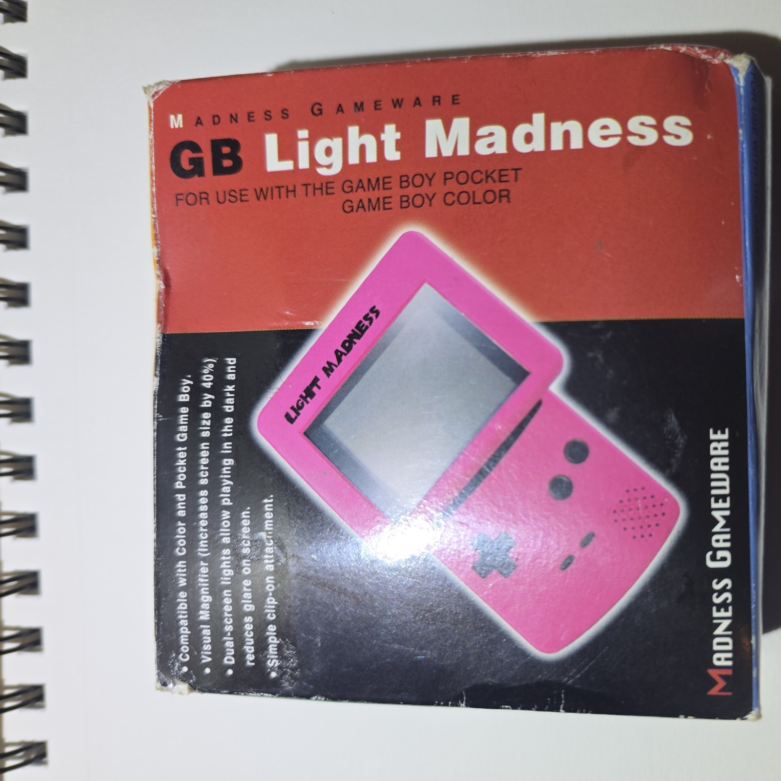 Light Madness Game Boy Light Magnifier Attachment Transparent Pink – Works!