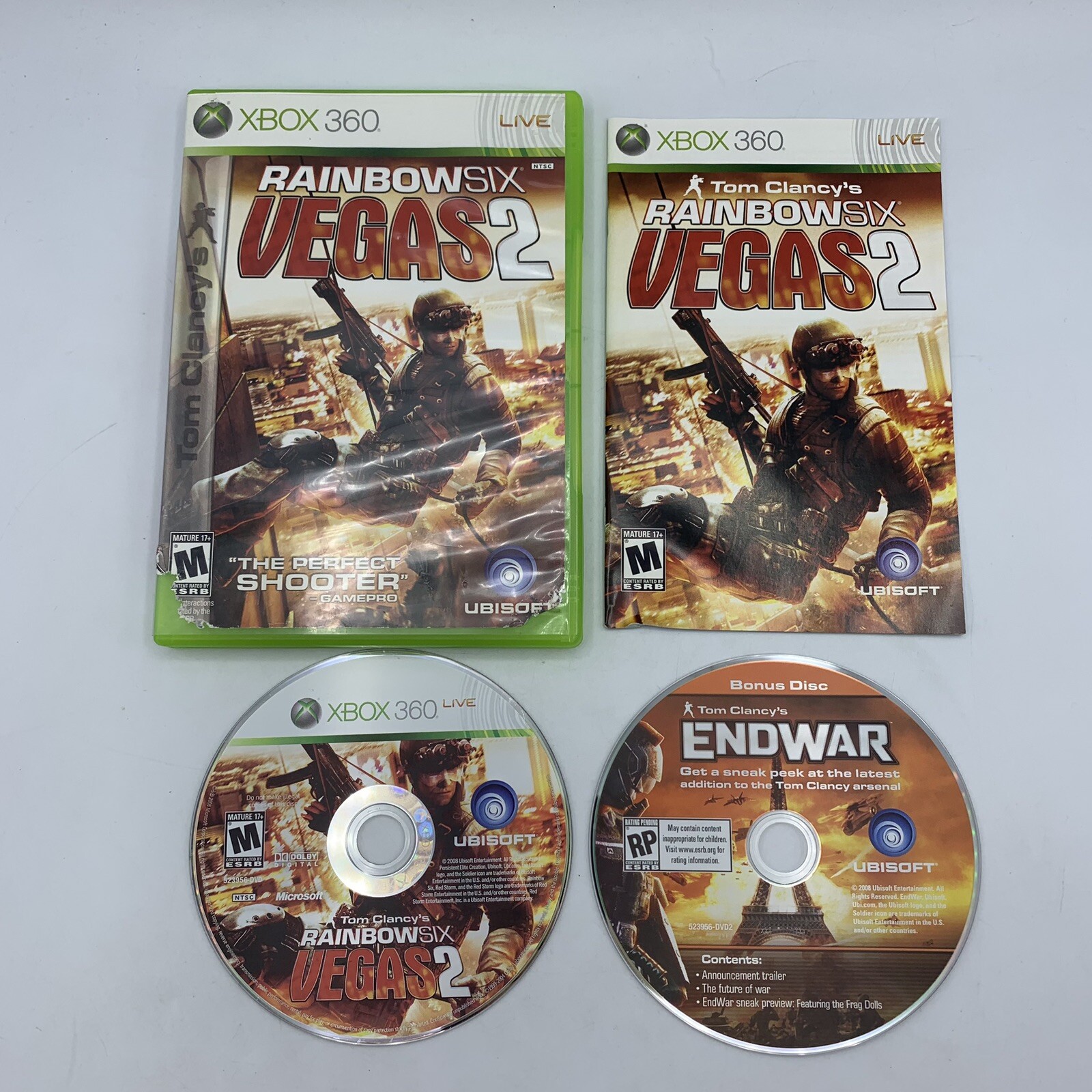 Rainbow Six Vegas 2 & Ghost Recon Future Soldier (Xbox 360) Lot Of 2