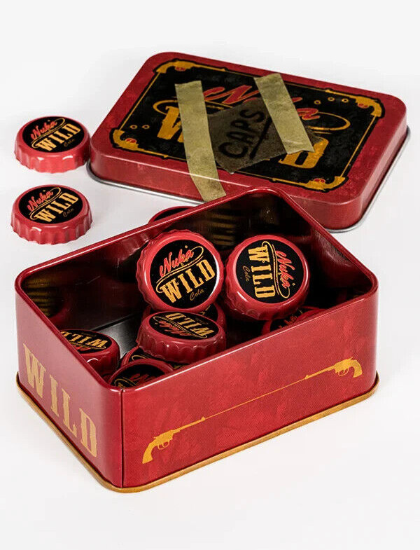 Fallout Bottle Cap Series Nuka Cola Wild With Collectible Tin x 20 Caps