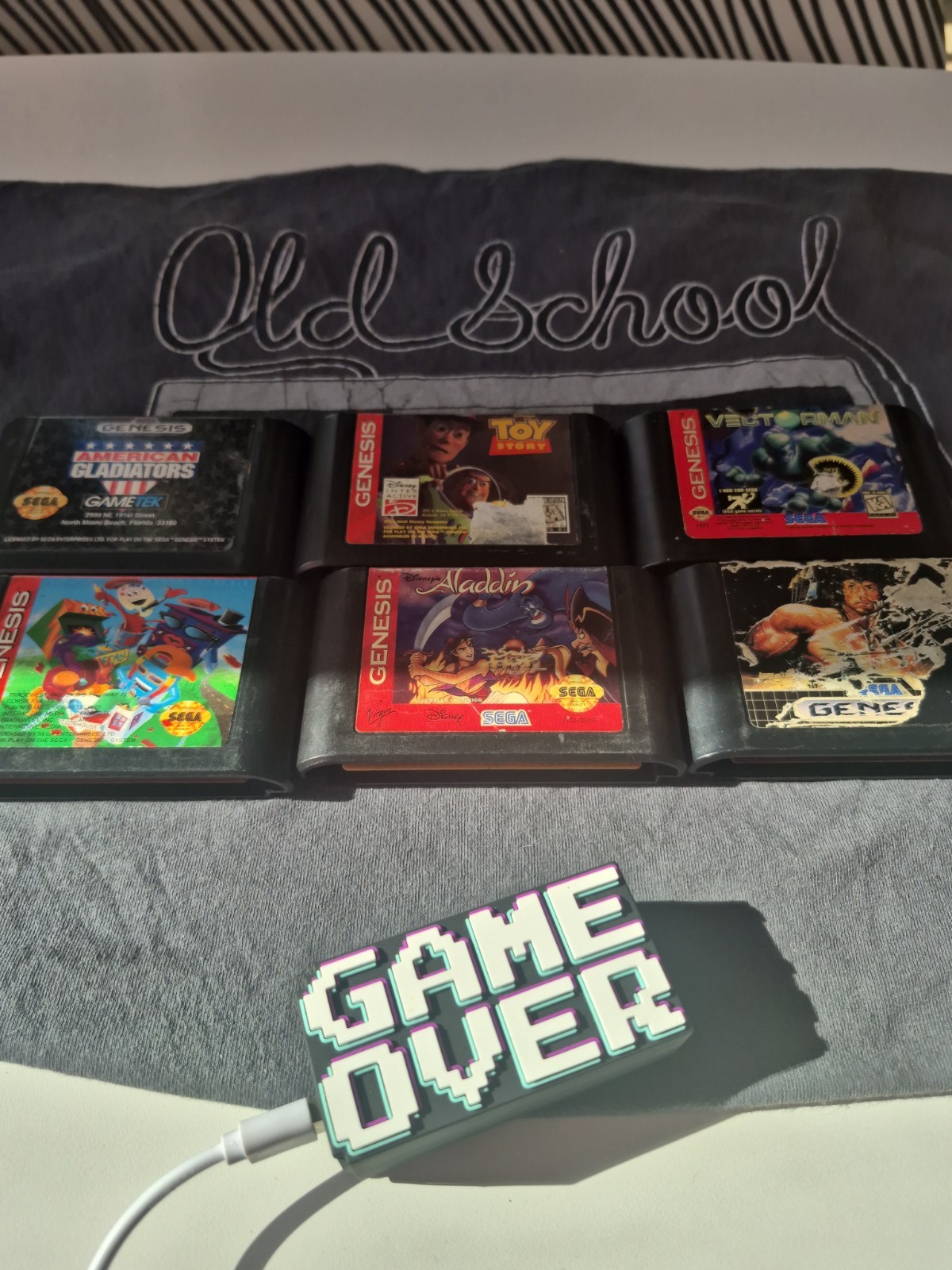 Sega Genesis Game Lot of 6 – Aladdin, Toy Story, 2, Fun & games, Rambo 3 + More