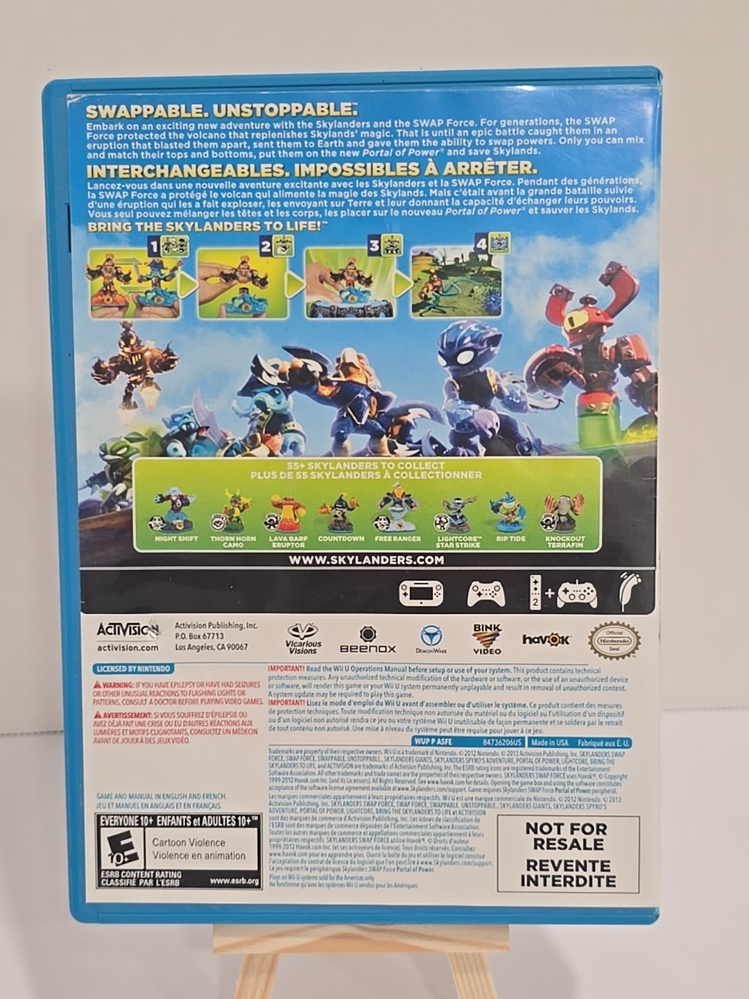 Nintendo WiiU Wii U Activision Skylanders Swap Force Game, Case, & Artwork