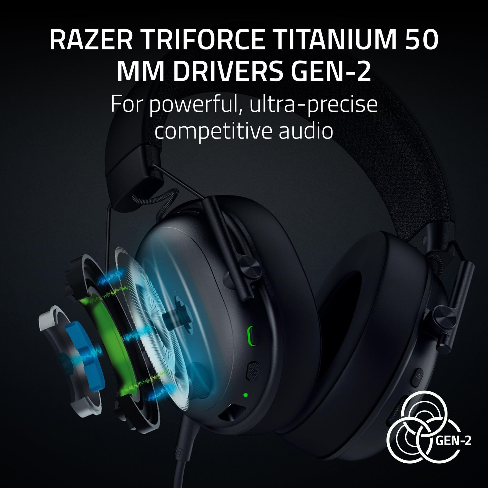 Razer BlackShark V3 Wireless Gaming Headset PC 50mm Drivers Super Wideba
