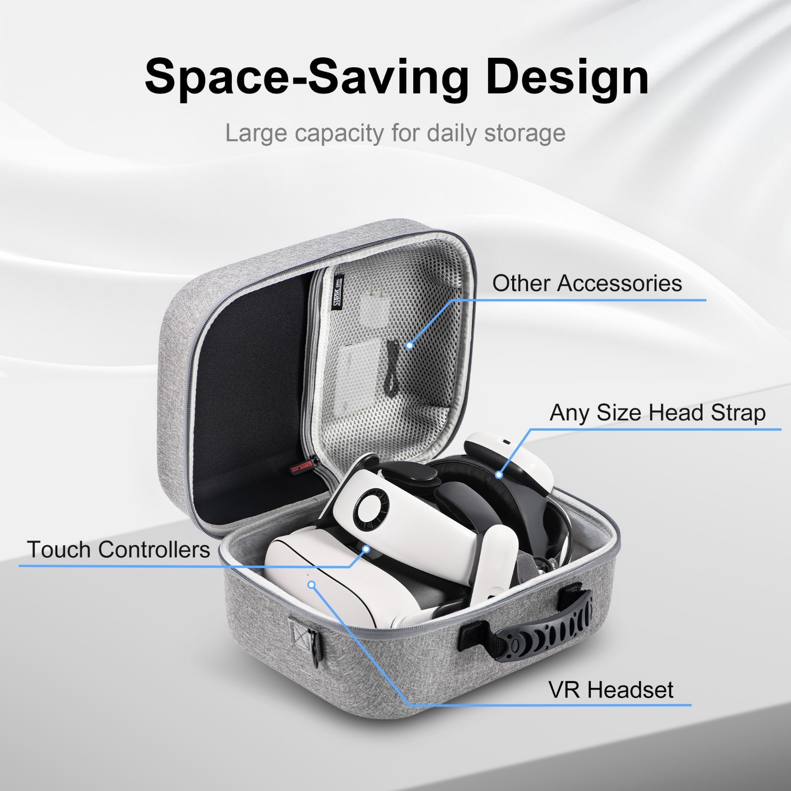 Hard Shell Carrying Case for Meta Quest 3/Quest 3S Large Capacity Storage Bag