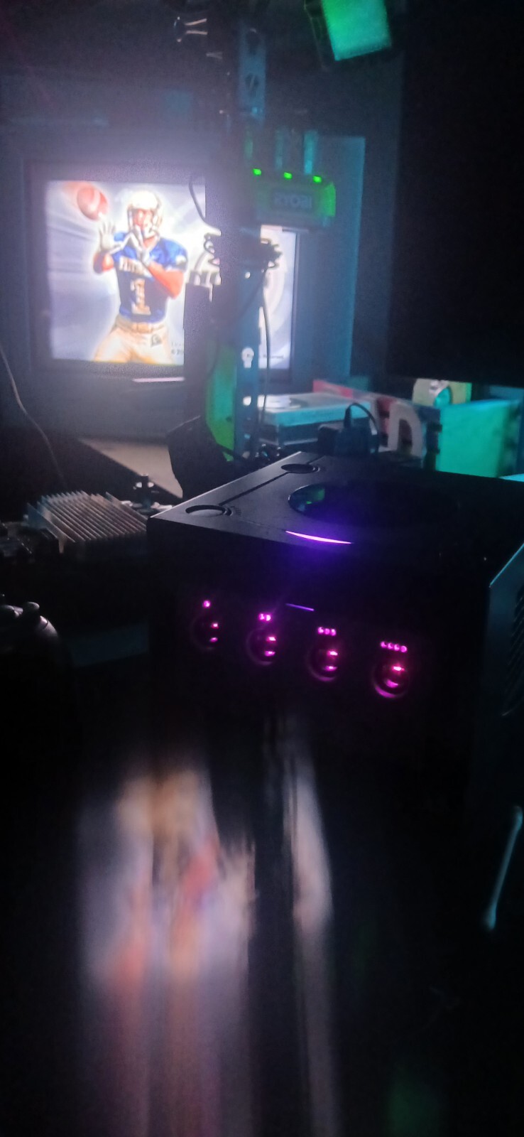 Pink Purple Nintendo GameCube LED Light Mod Modification for controller ports