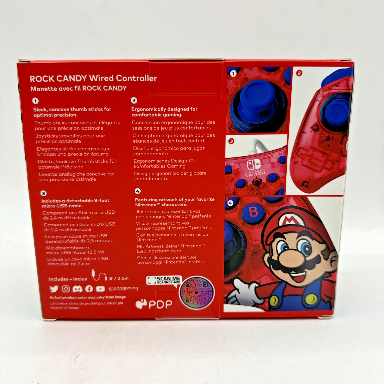 Nintendo Switch Super Mario Rock Candy Wired Controller Red Manette Avec Fil
