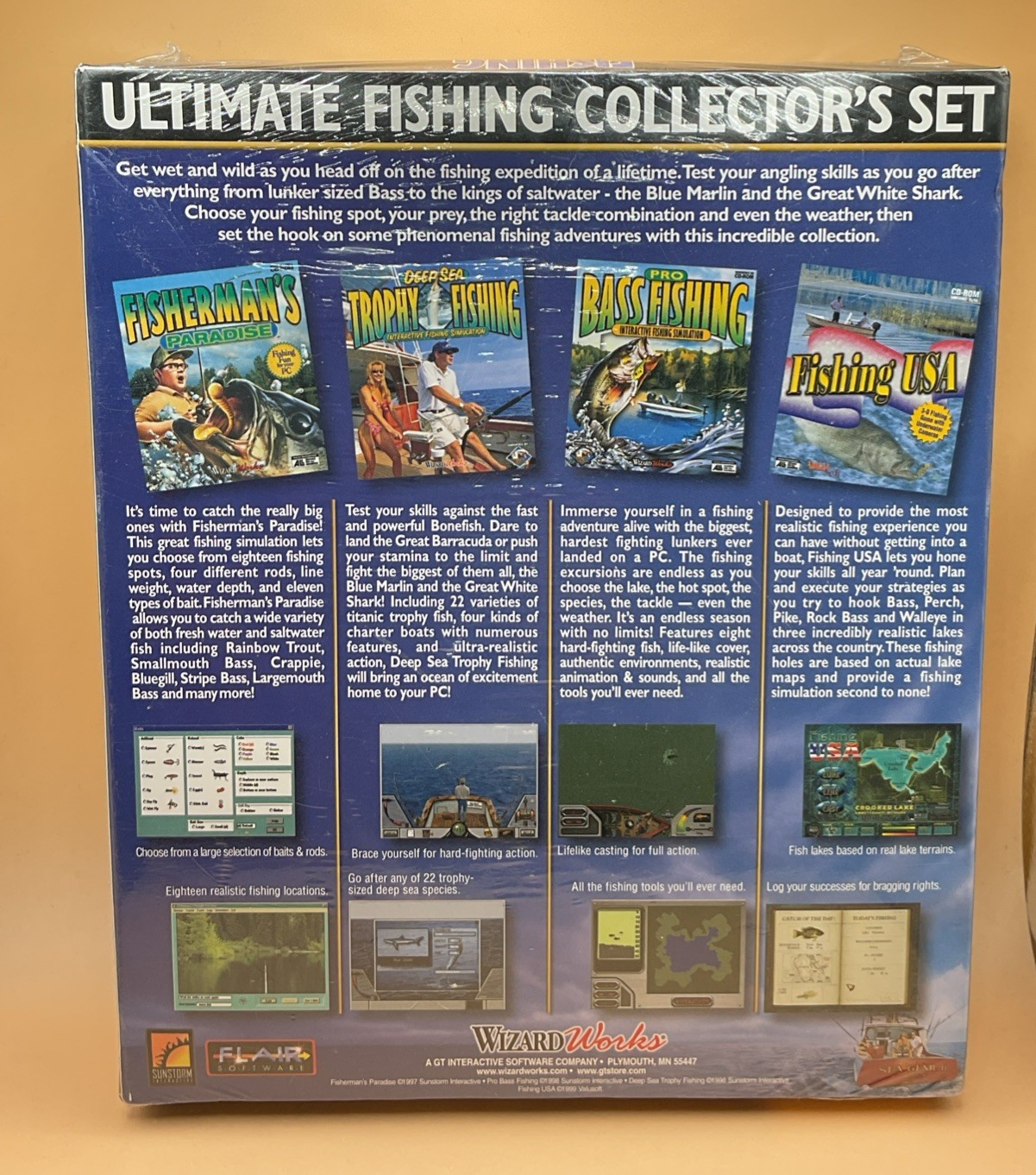 Fishing Expedition 4 Pack PC CD-ROM 1998 **SEALED NEW** Ultimate Fishing w/ Lure