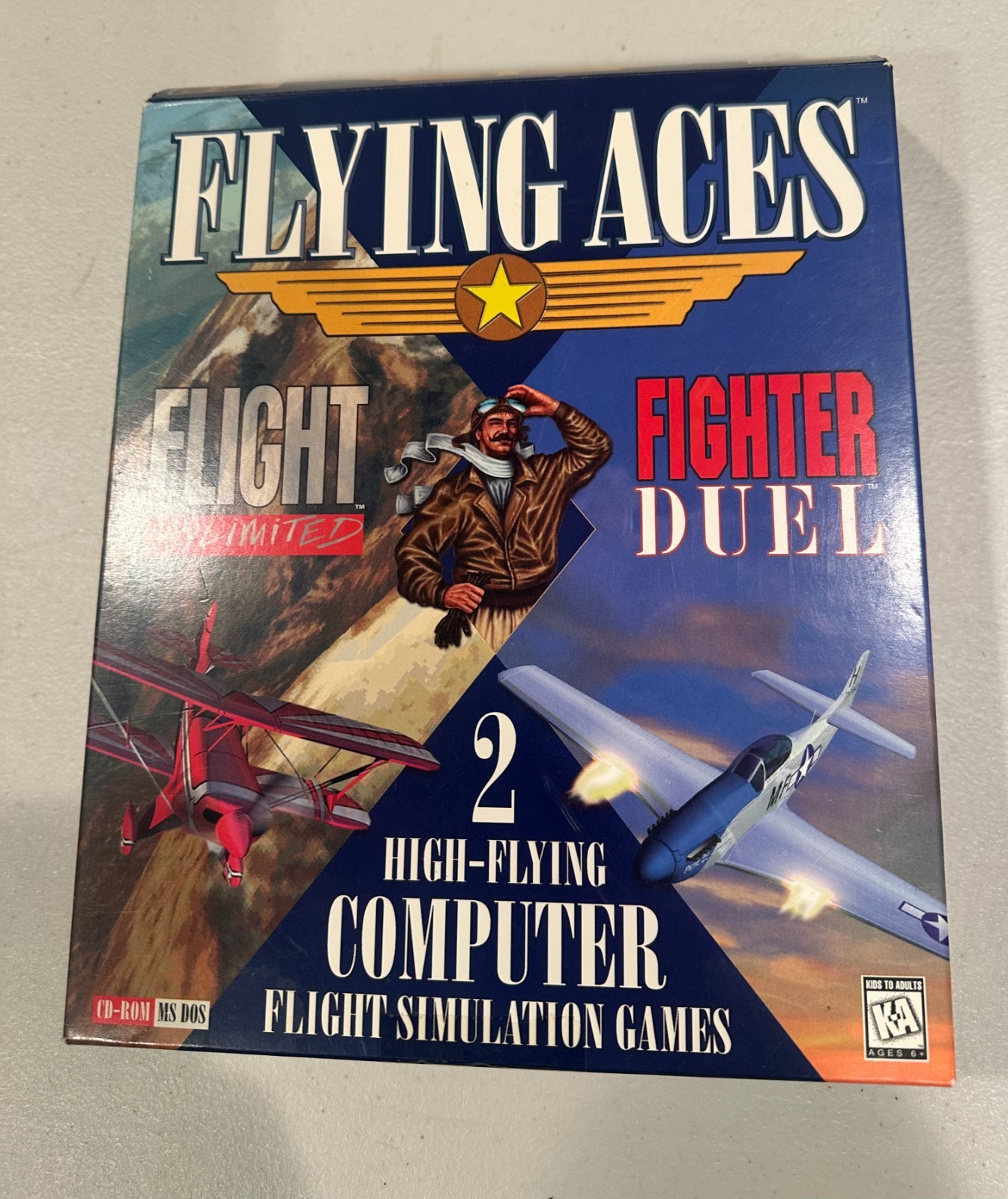 Flying Aces Vintage Video Game for DOS CD-ROM Flight Unlimited + Fighter Dual