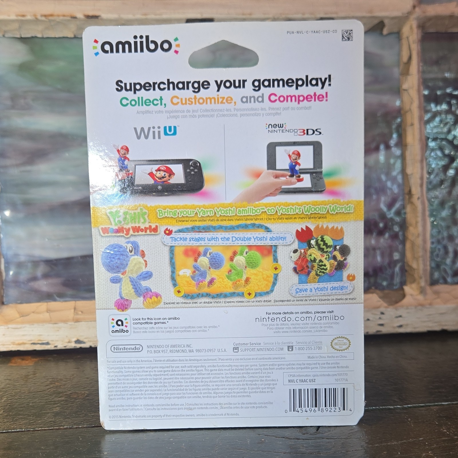 Nintendo amiibo Light-Blue Yarn Yoshi Collectible Figure Yoshi’s Woolly World