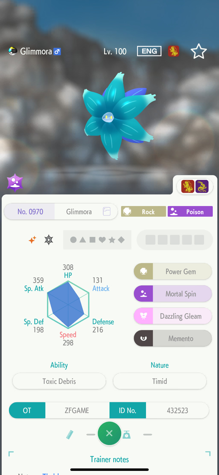✨6IV SHINY Glimmora + EVS🚀 POKEMON HOME✨Champions✨Online delivery⚡