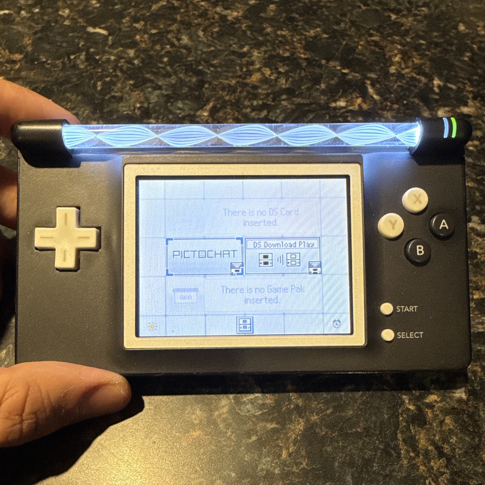 Gameboy Macro console modified DS Lite USG-001 Black with usb-c charging.