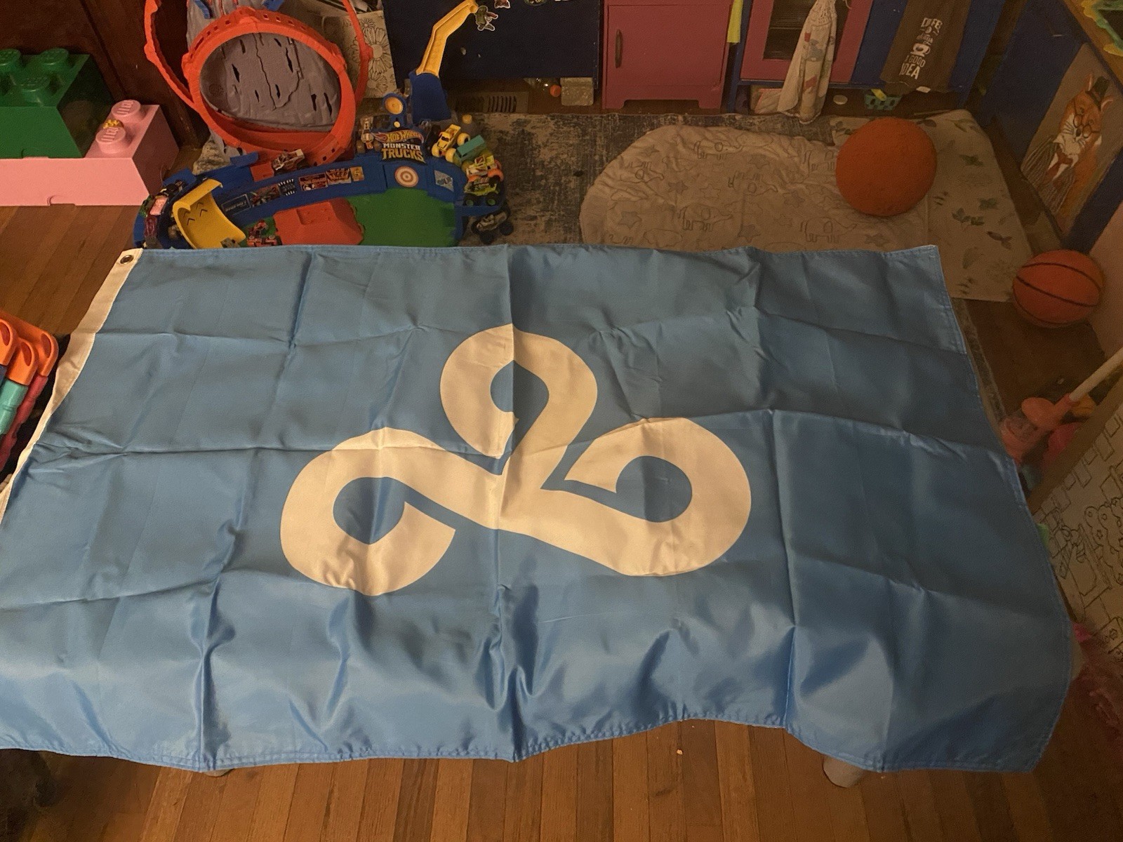Cloud9 Esports Team Logo Flag Blue and White