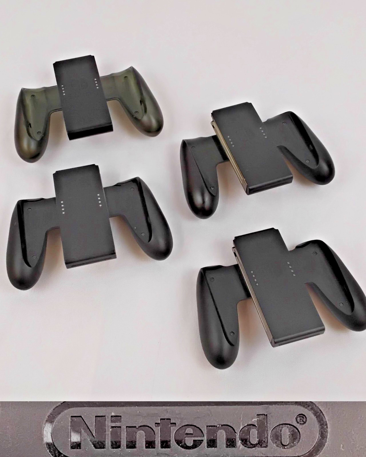Nintendo Joy-Con Grips Lot of 4 Black and Gray Official #J5224