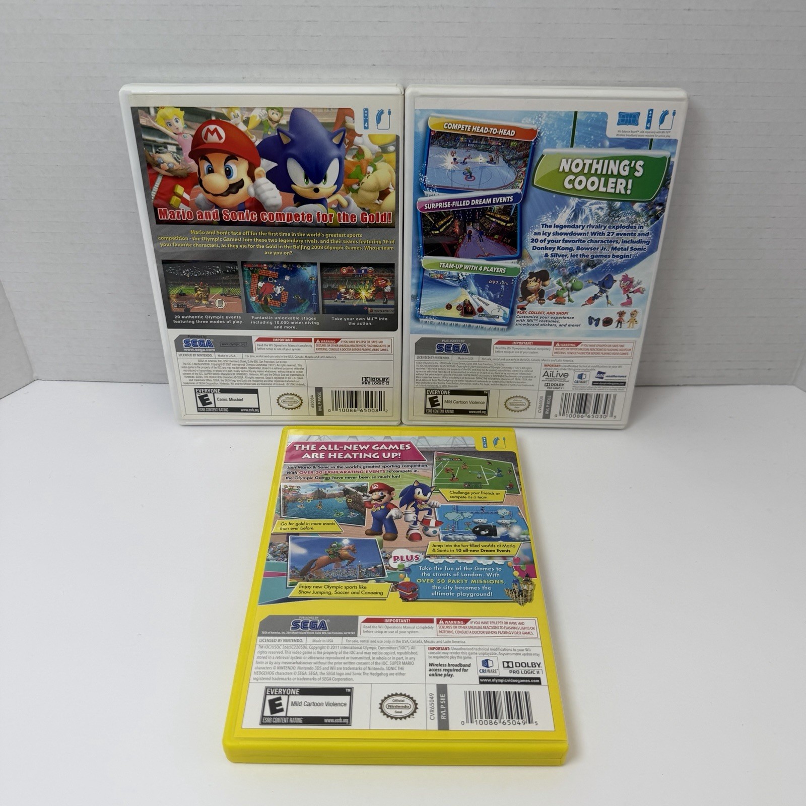 Mario & Sonic Olympic Games, Winter, London 2012 Nintendo Wii Lot Of 3 Games CIB