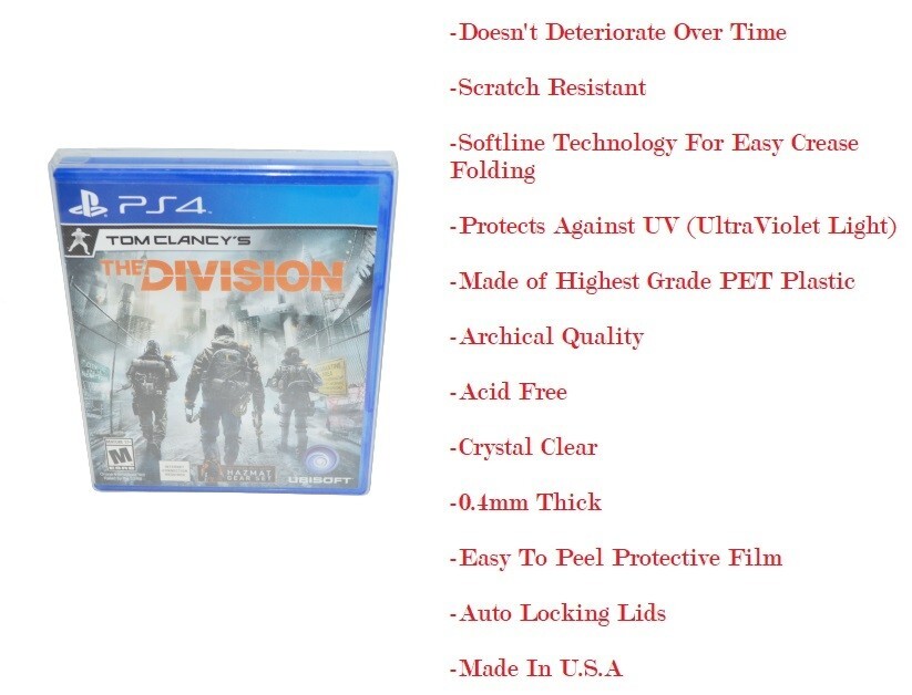 20 Plastic Protective Protectors Cases Sleeves Boxes For Sony PlayStation 4 PS4