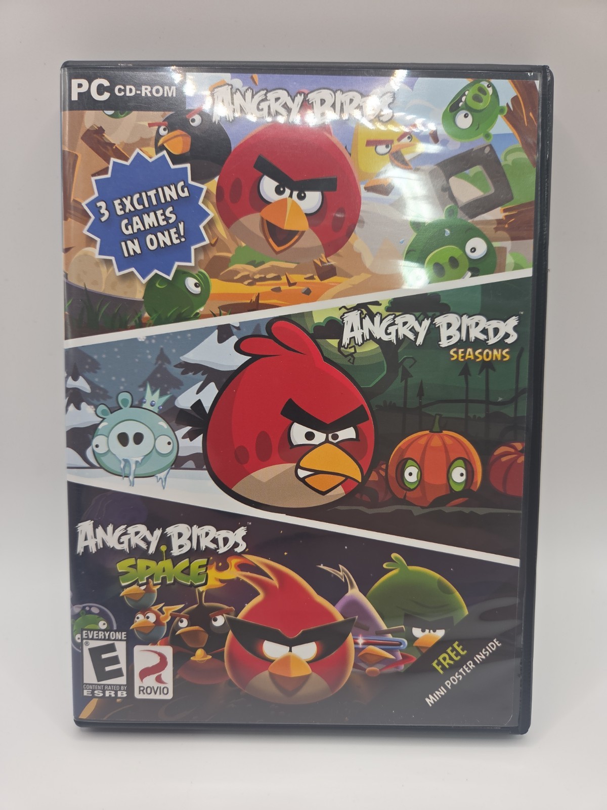 Angry Birds 3 in 1 PC Game Windows 10 8 7 XP Computer Games Seasons Space CD ROM