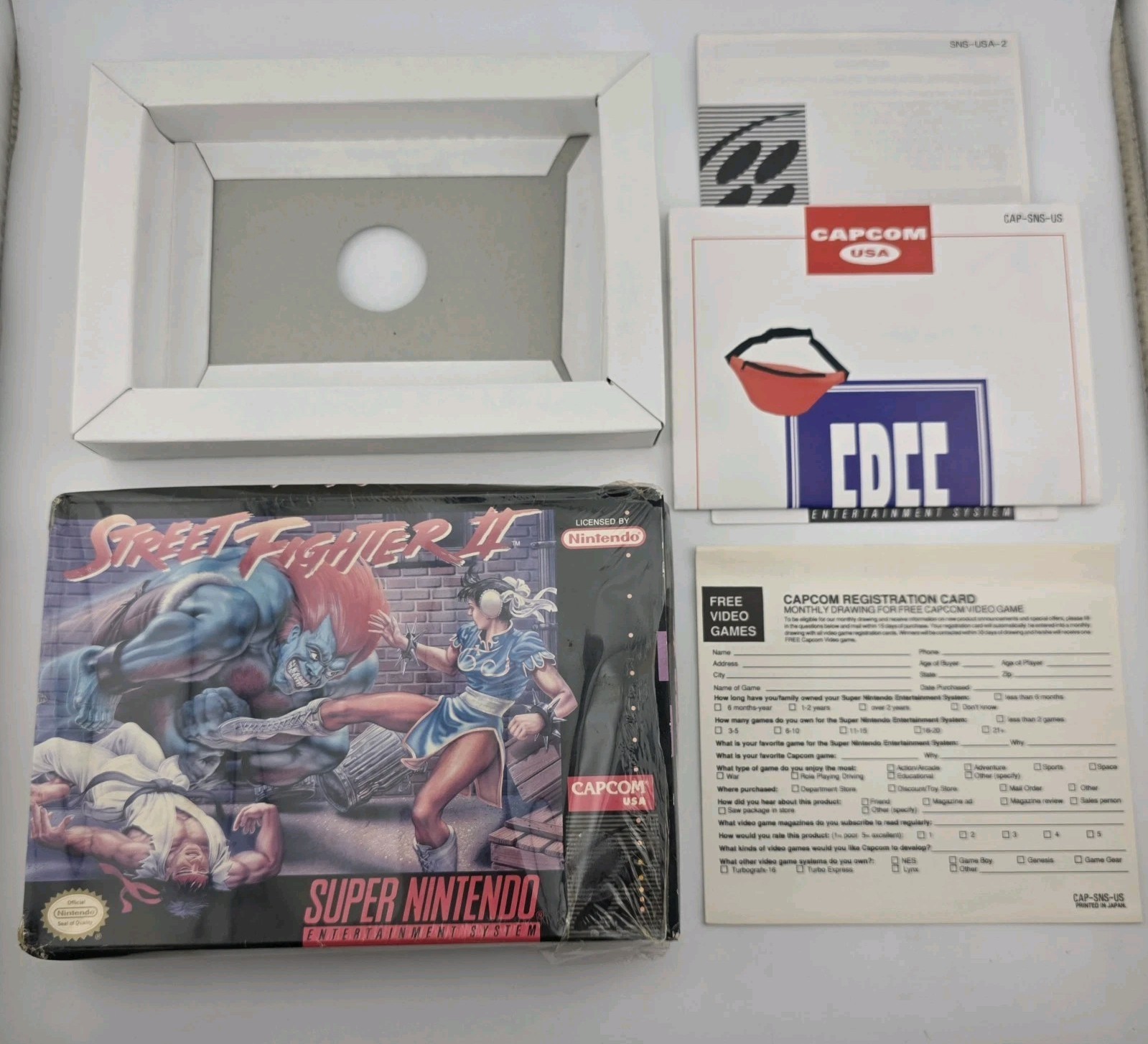 Street Fighter II – Box With Registration Card – Super Nintendo Shrink (No Game)
