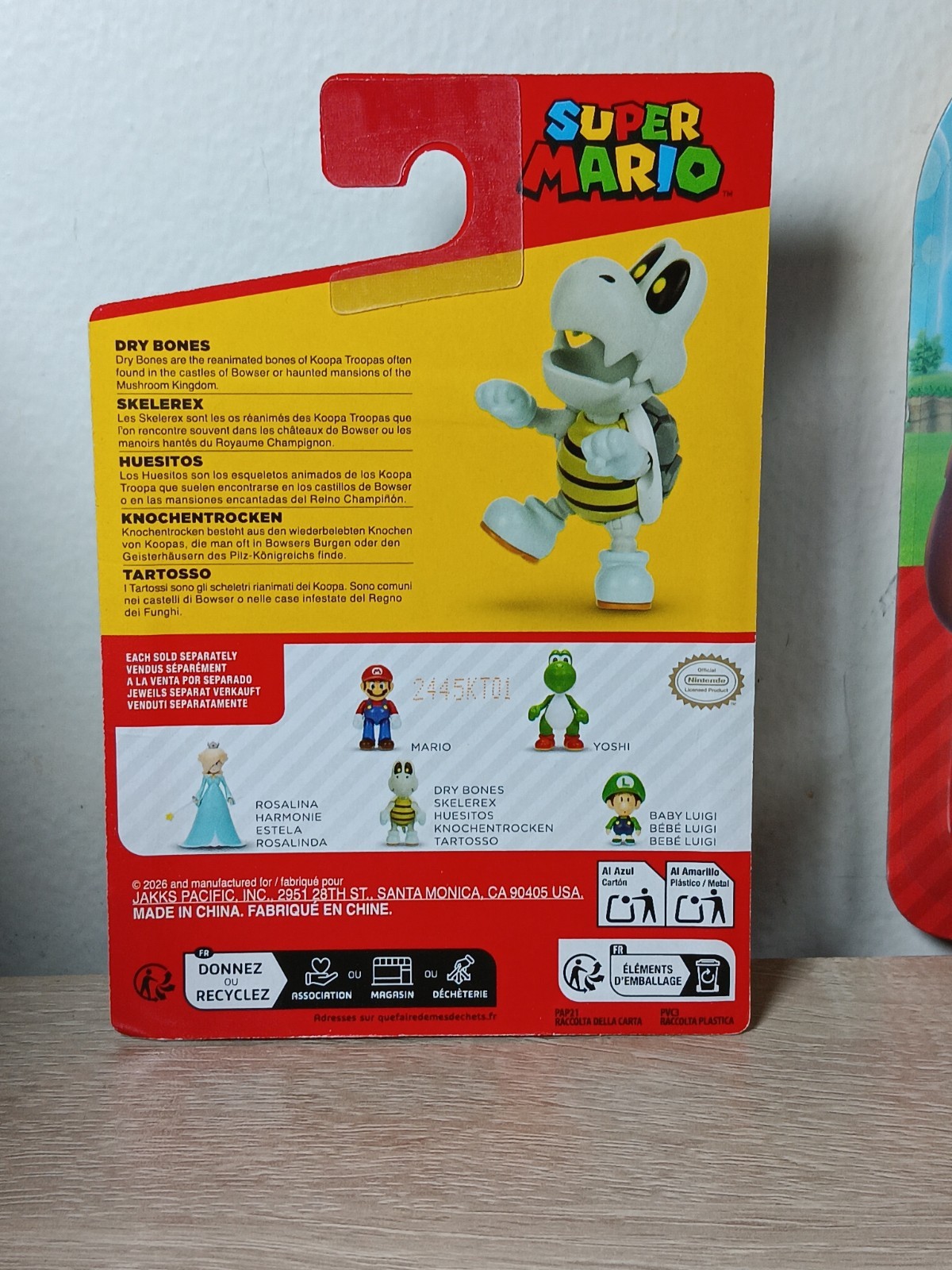 *FREE SHIP* 4″ + 2.5″ DRY BONES Super Mario World of Nintendo Jakks Pacific