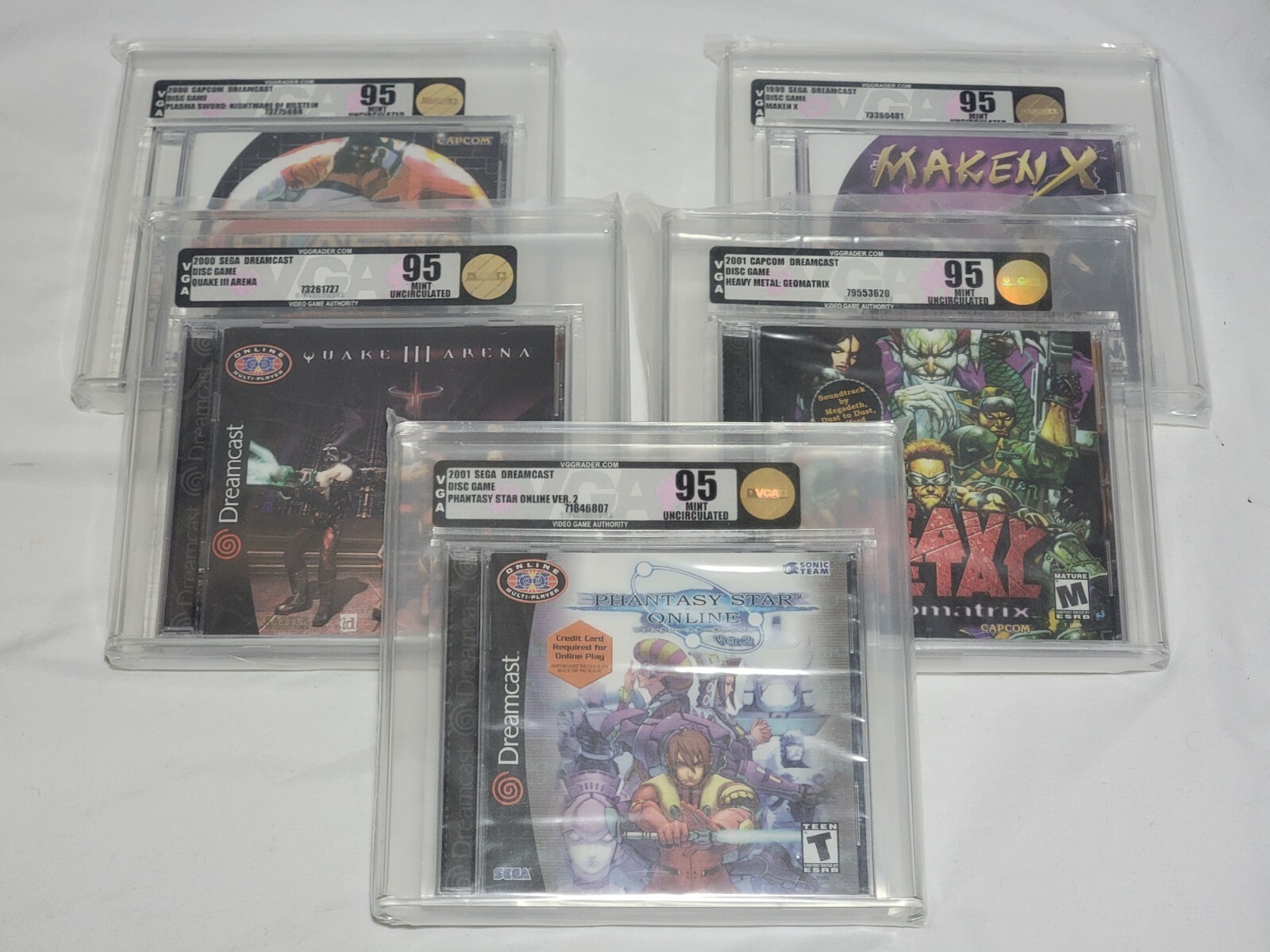 NEW Sega Dreamcast Lot of 5 VGA 95 Mint Uncirculated Games Phantasy Star v2 More