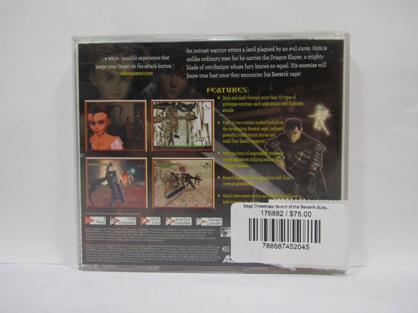 Sega Dreamcast Sword of the Berserk Guts’ Rage, Complete