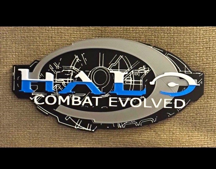 Microsoft Xbox Halo Combat Evolved Video Game Logo Wall Sign Plaque