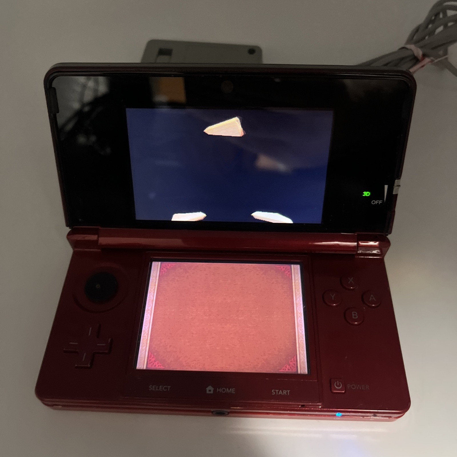 Nintendo 3DS Flame Red Handheld Console System CTR-001 w/ Zelda Tested READ