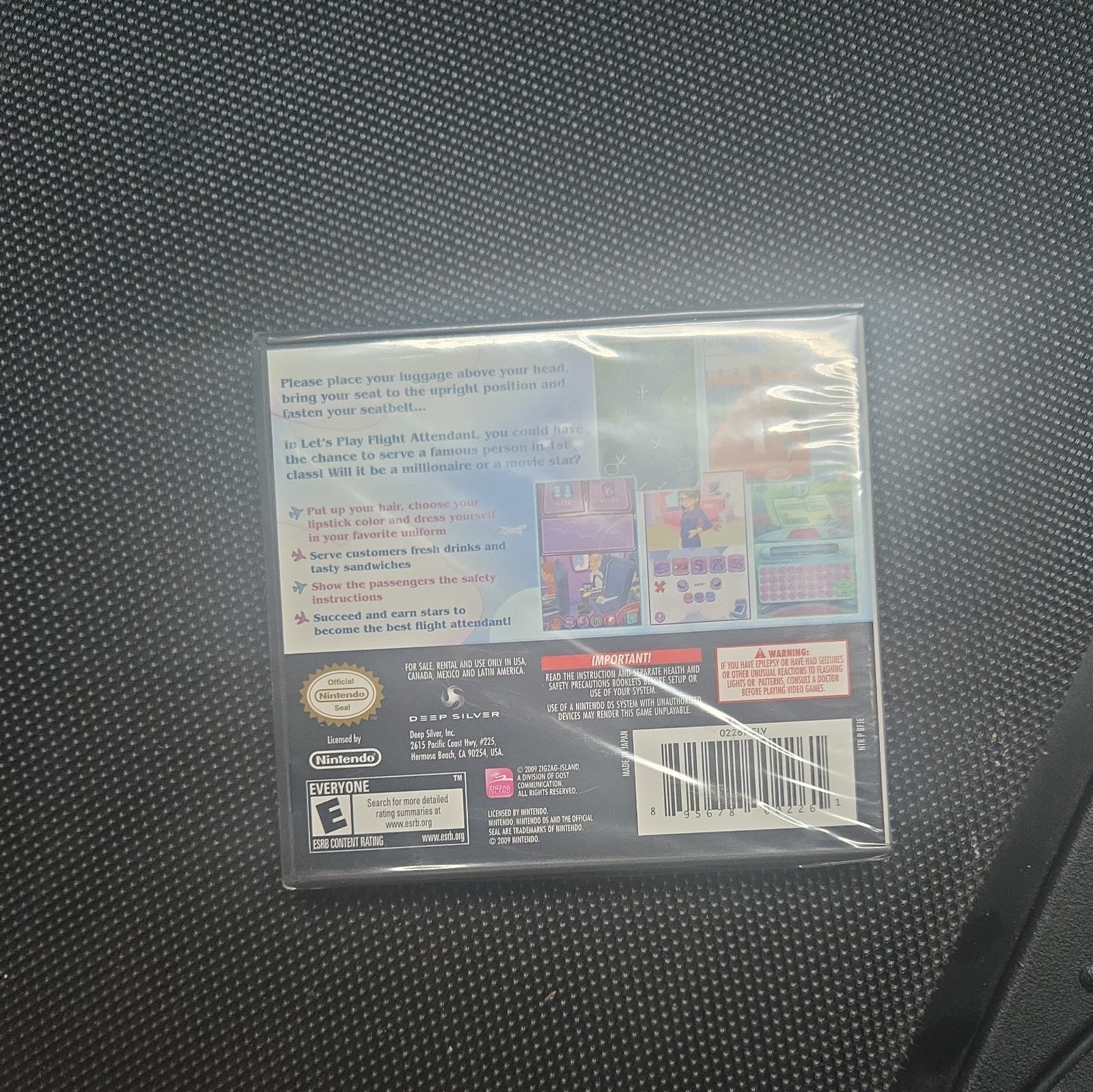 Nintendo DS Lets Play Flight Attendant Game new sealed