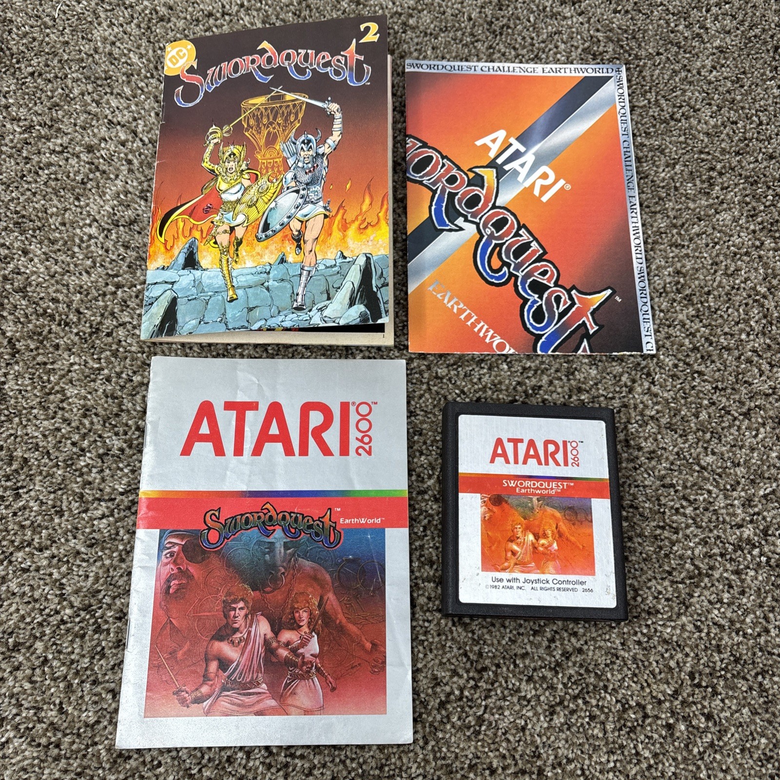 Swordquest EarthWorld, CX2656, Atari 2600, Atari 1982, CIB, Tested