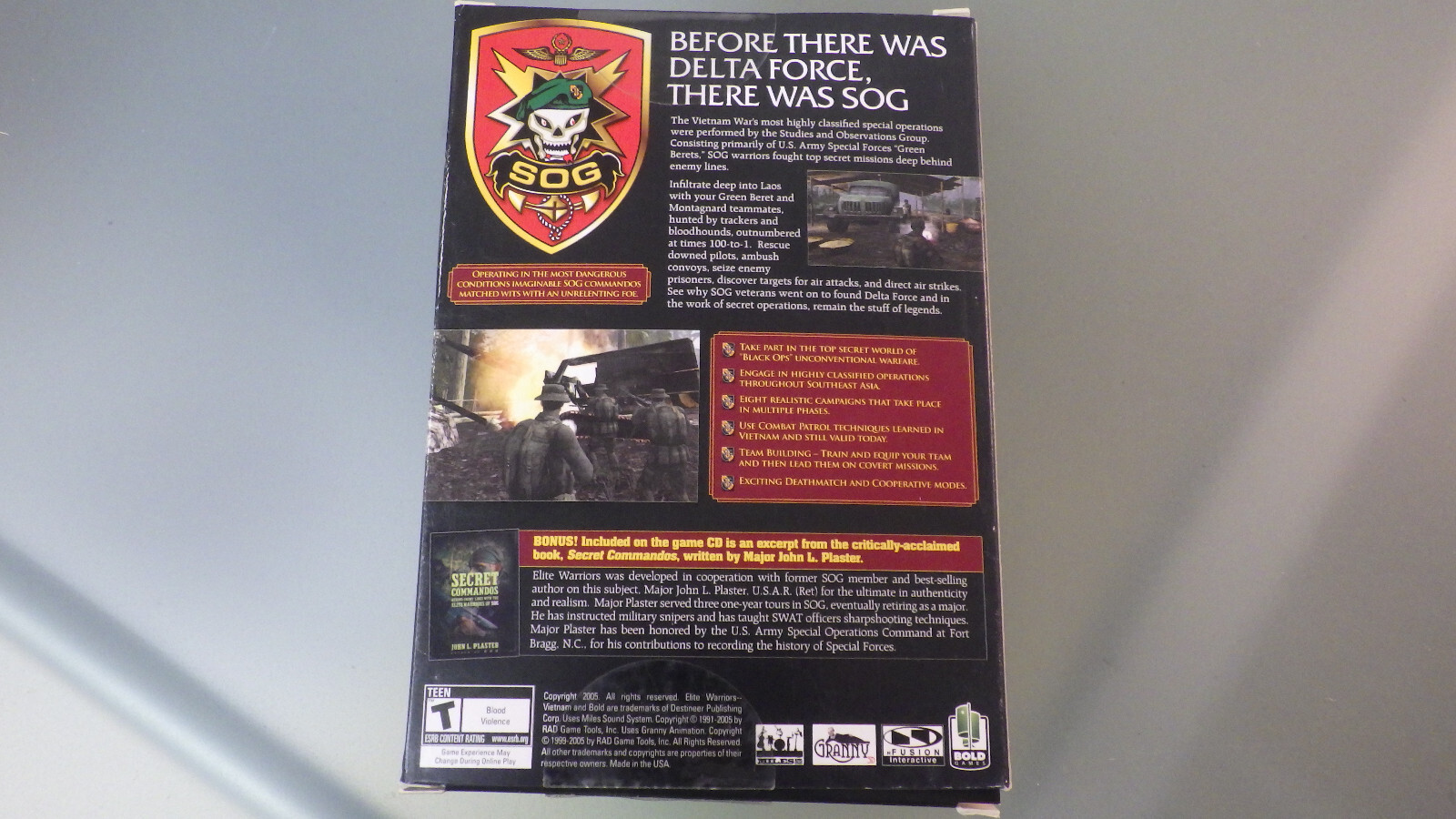 Vtg 2005 Video PC Game SOG John Plaster ELITE WARRIORS VIETNAM Big Box *Complete