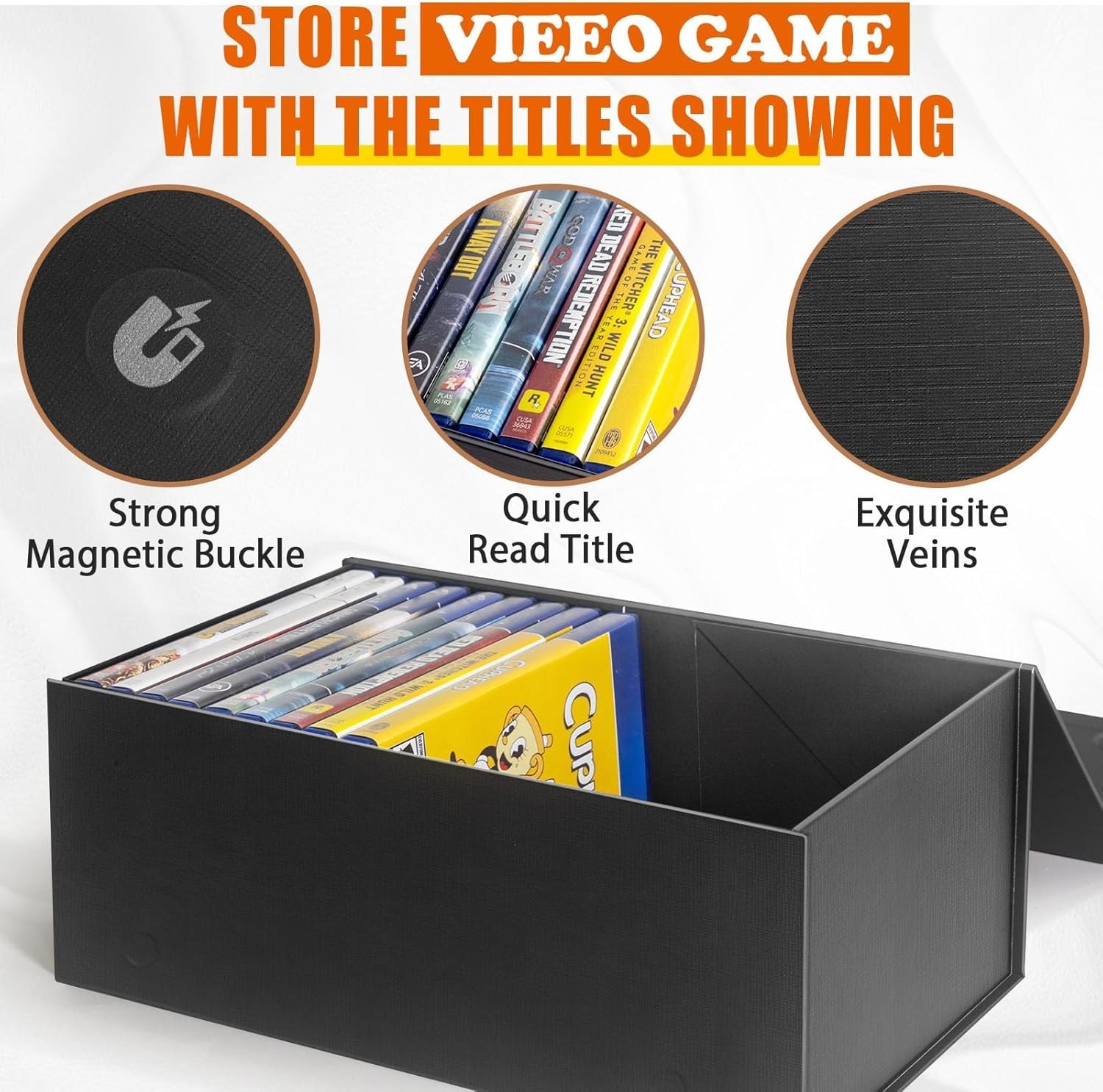 Video Game Storage Boxes, Blu-Ray Storage Boxes, Magnetic Video Game Box Prot…