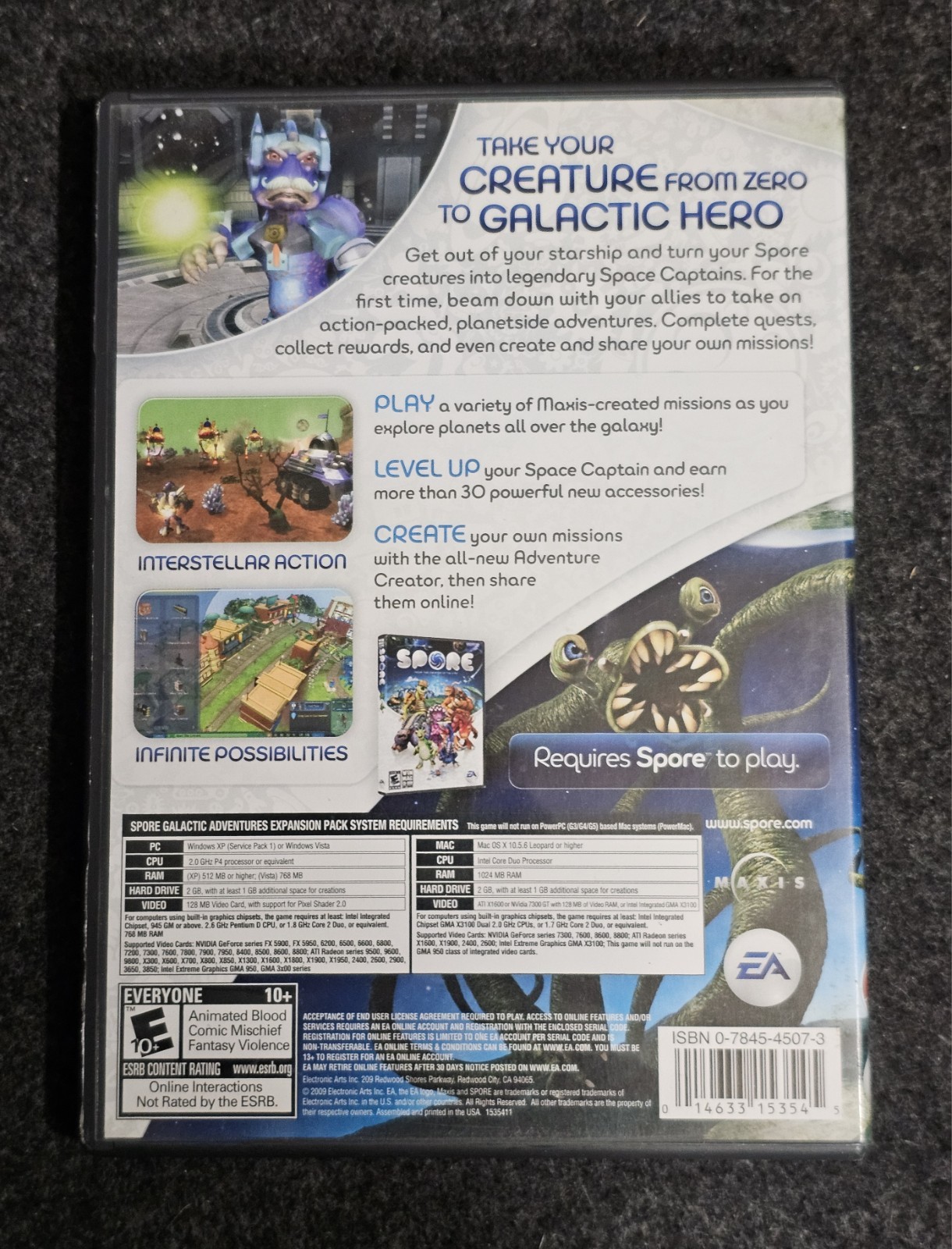 Spore Software Lot Galactic Adventures, Creature Creator, Creepy & Cute PC Lot