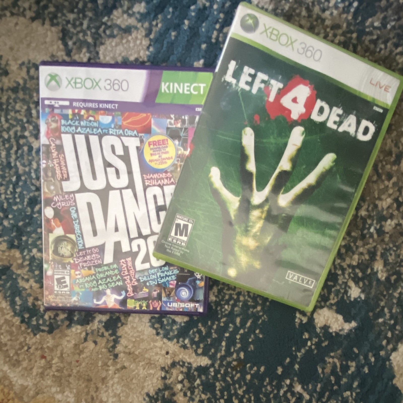 Xbox 360 With Kinect, Power Adapter, Left 4 Dead, Just Dance 2015