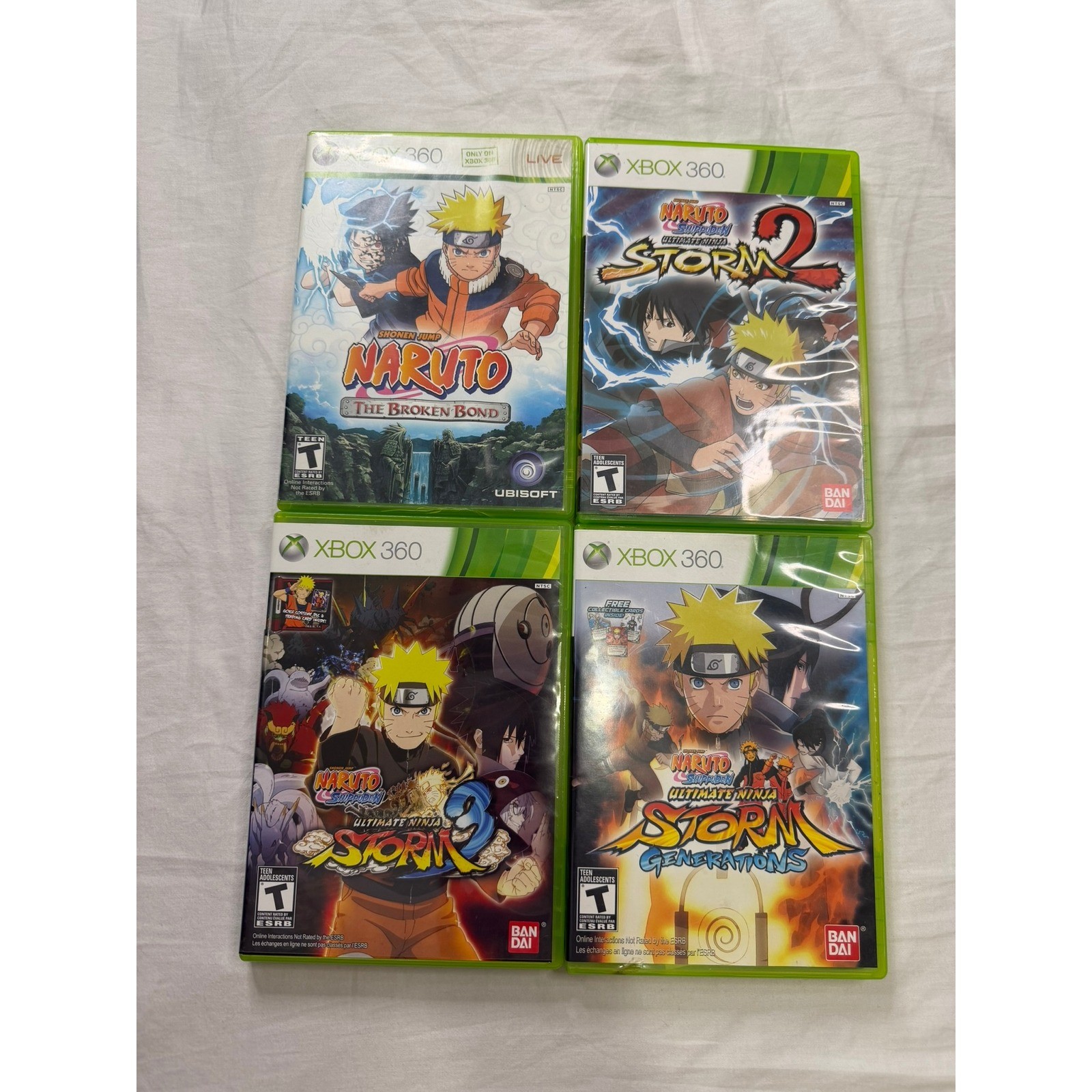Naruto Xbox 360 Game Lot Broken Bond Storm 2 3 Generations Bundle 4 Games