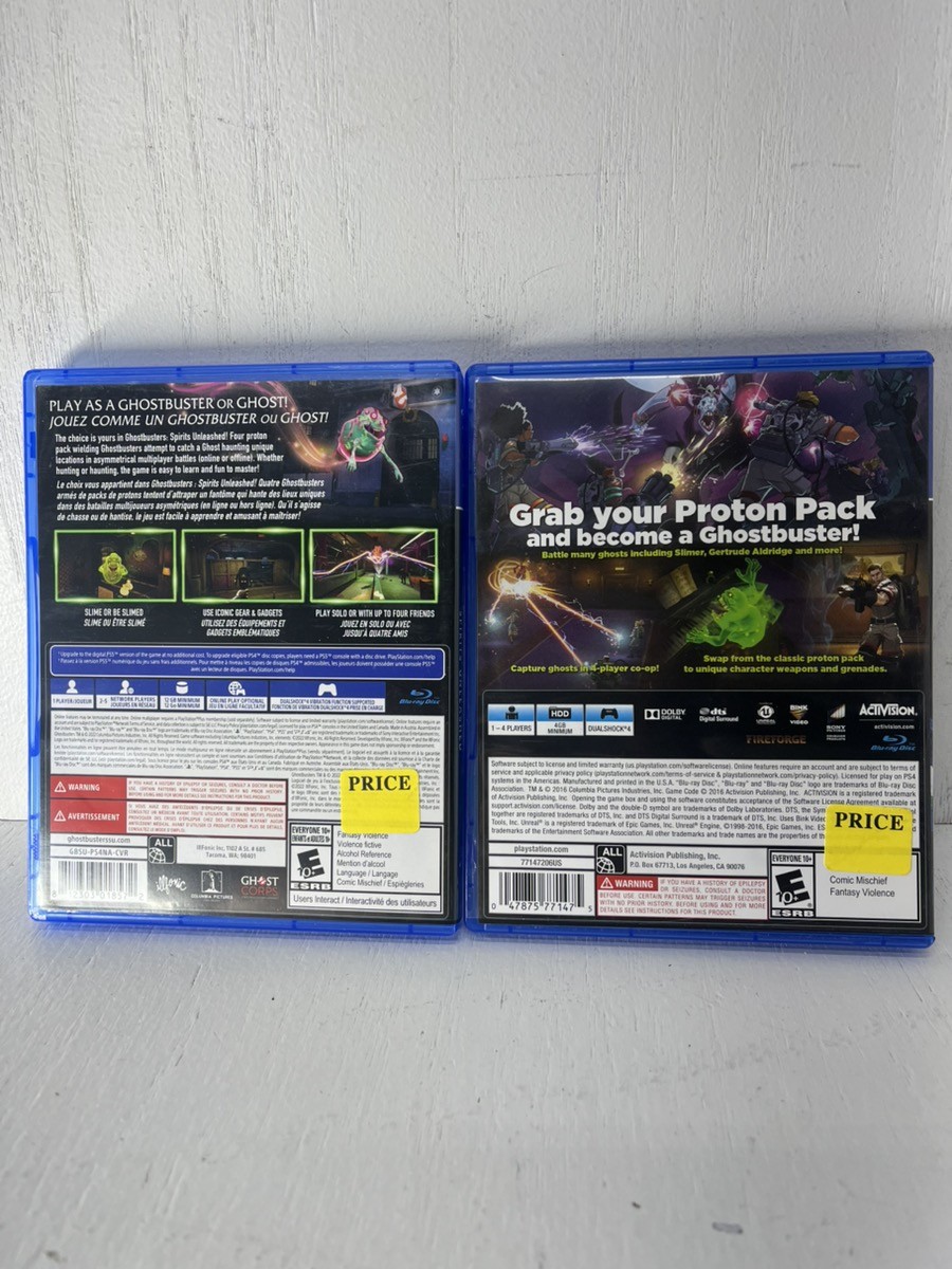 Ghostbusters & Ghostbusters Spirits Unleashed PlayStation 4 PS4 Game Lot of 2