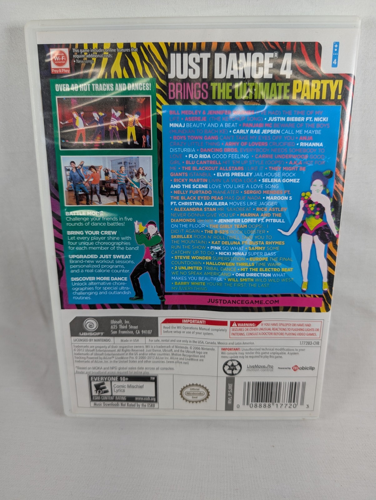 Just Dance 4 (Nintendo Wii, 2012) Complete CIB w/Manual Pre-owned