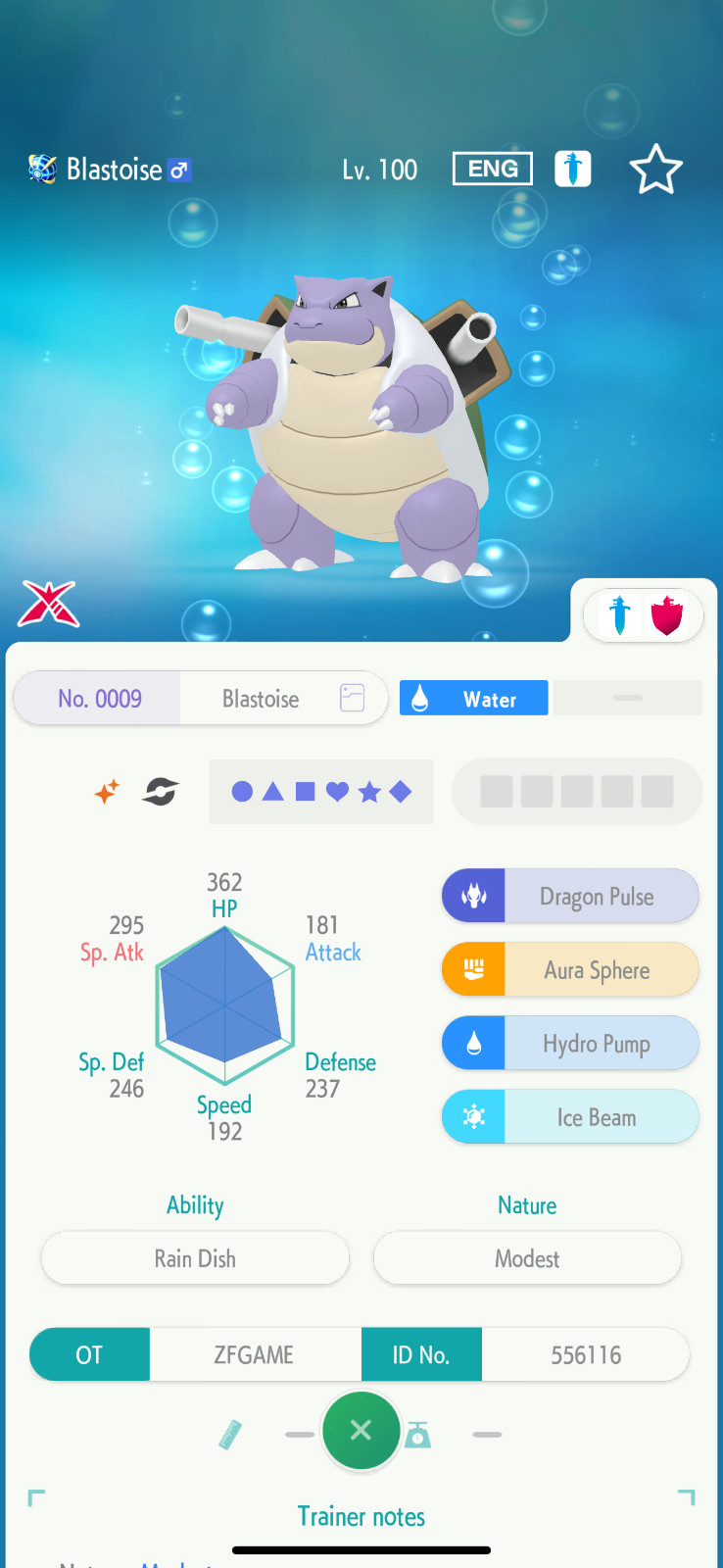 ✨6IV SHINY Blastoise + EVS🚀 POKEMON HOME✨Champions✨Online delivery⚡
