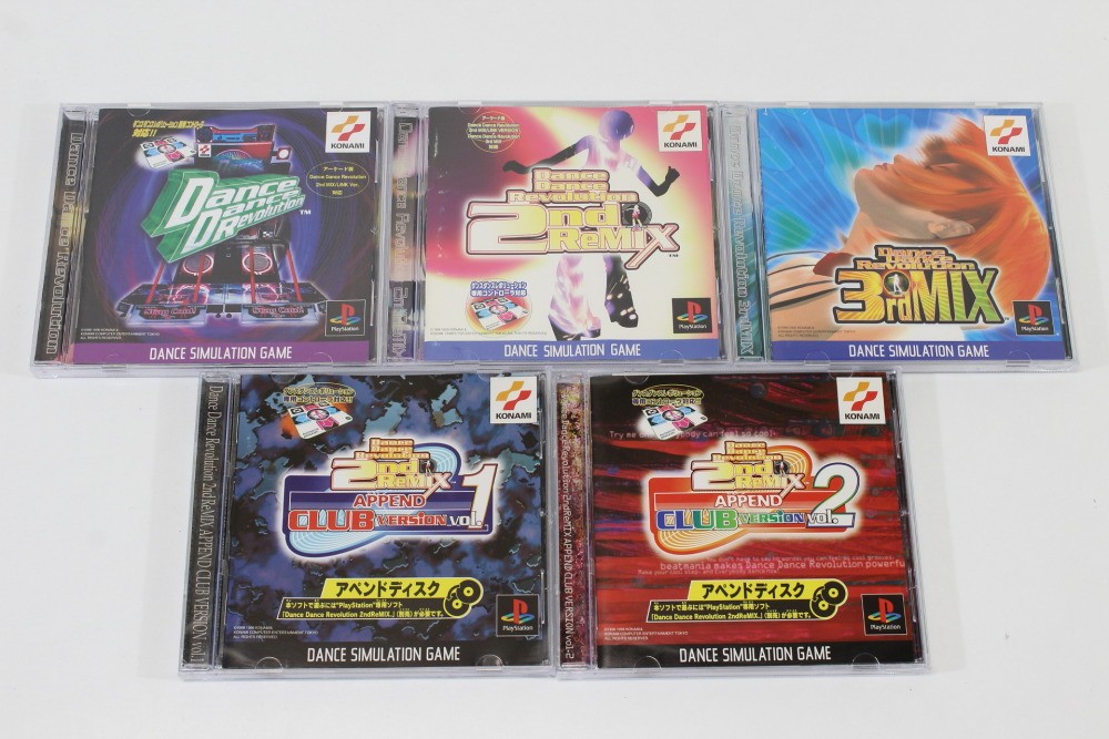 LOT 5 Dance Dance Revolution 1 2ndReMIX Append Club Vol 1 & 2 3rdMix PS1 Japan