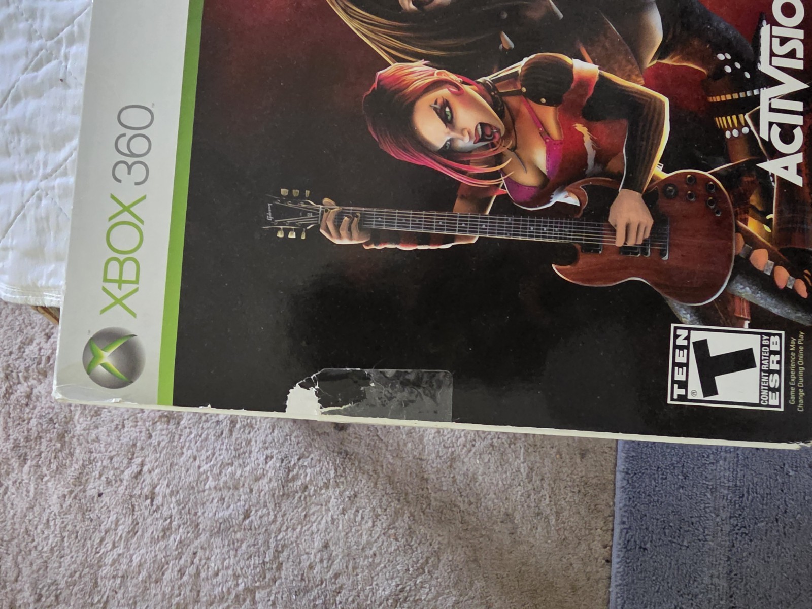 Guitar Hero X-Plorer Wired Guitar Controller for Xbox 360 White 8ft Strap