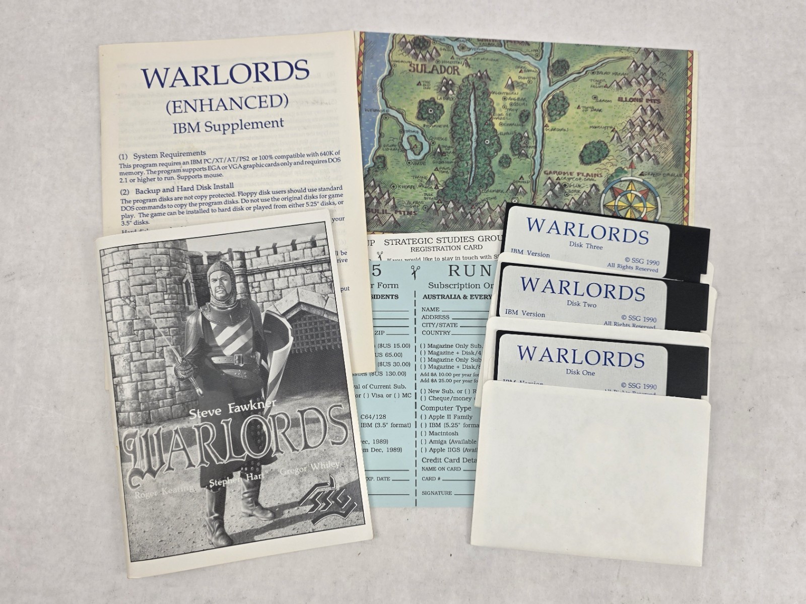 Steve Fawkner Warlords BIG BOX PC 5.25″ Floppy SSG 1990 Original