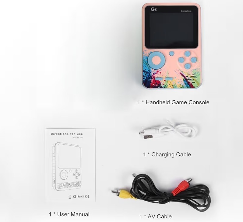 Mewmewcat G5 3 Inch Full Color Screen Handheld Retro Game Console Green In Color