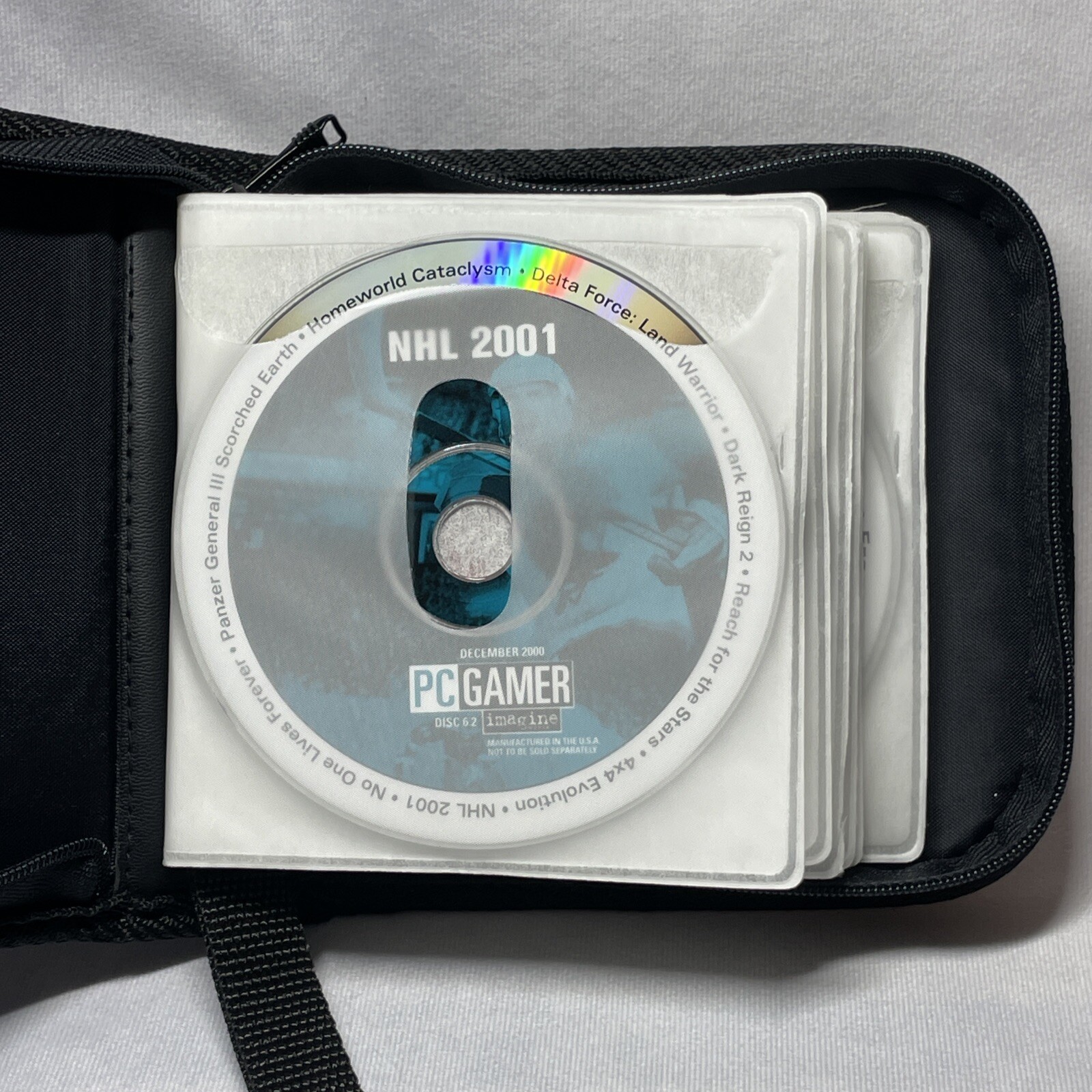 PC Gamer Demo CD Lot 15 Y2K 2000s Vintage Games Zippered Case
