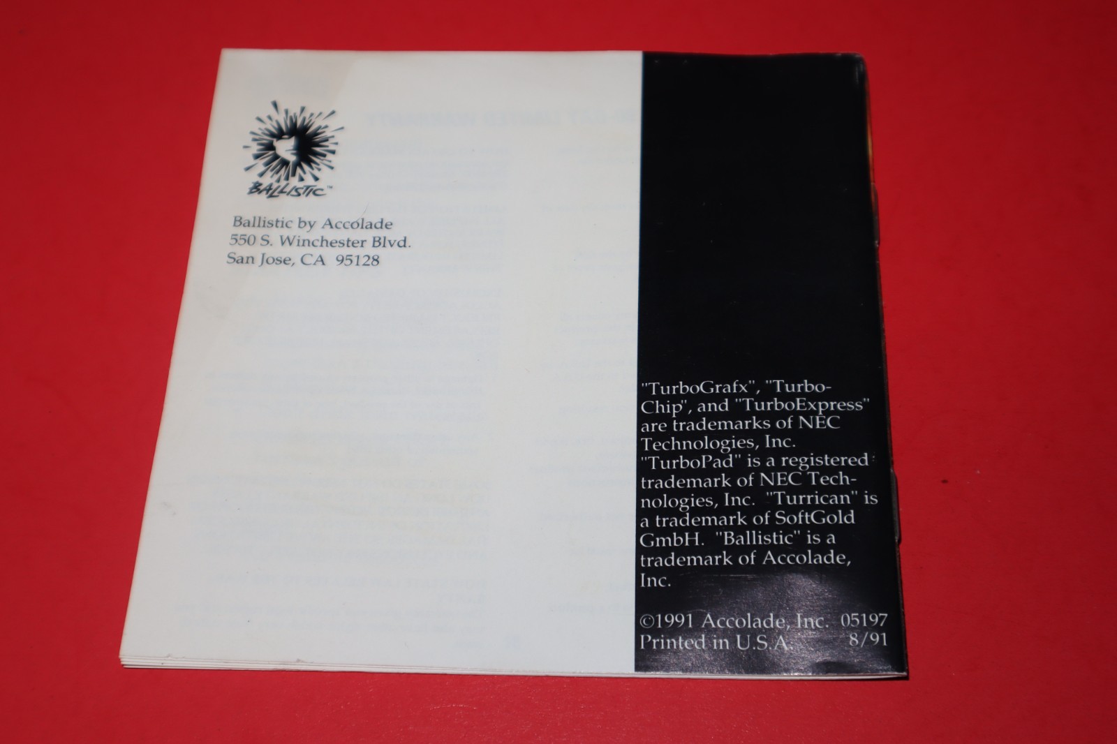 TURRICAN FOR TURBOGRAFX 16 TG-16 HUCARD & INSTRUCTIONS *TESTED* EX-RENTAL