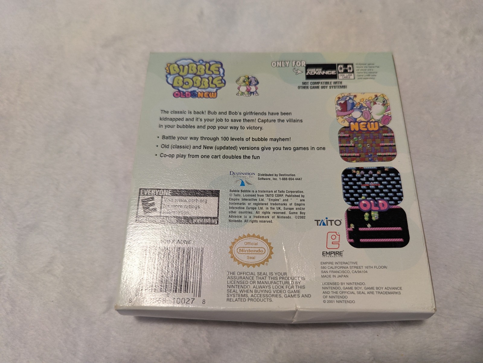 Bubble Bobble Old & New Nintendo GameBoy Advance GBA Complete CIB – Authentic