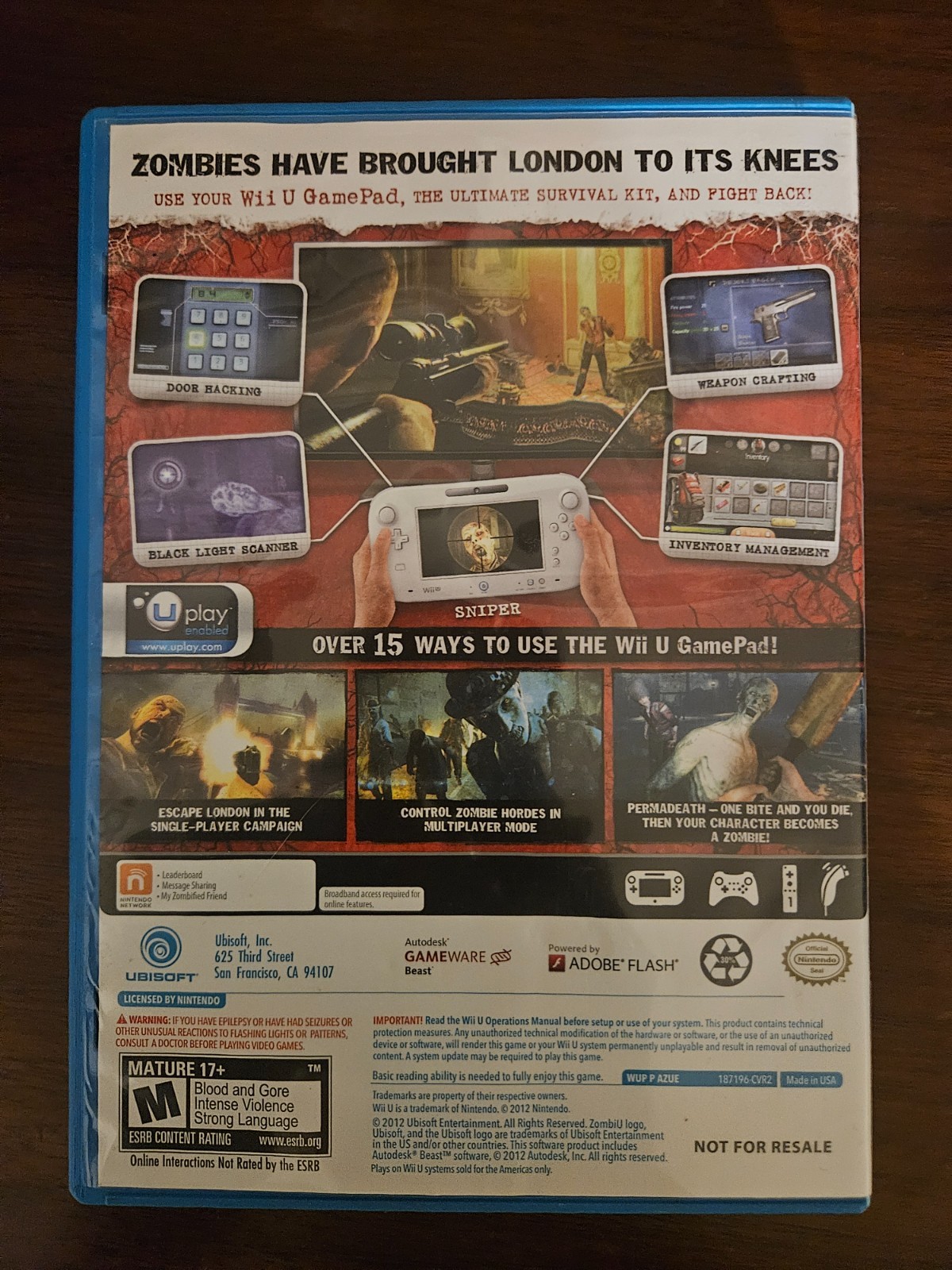 ZombiU – Wii U Game / Complete / Tested & Cleaned