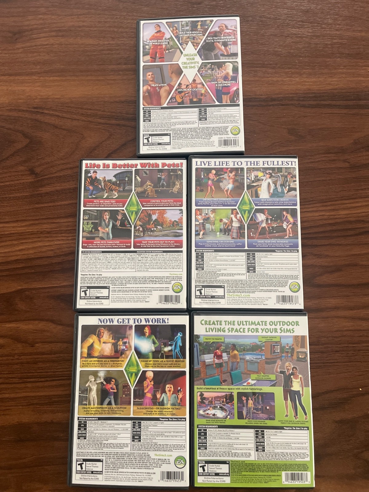 EA The Sims 3 Expansion Packs Bundle PC Windows, T-Teen Manual Set Of 5