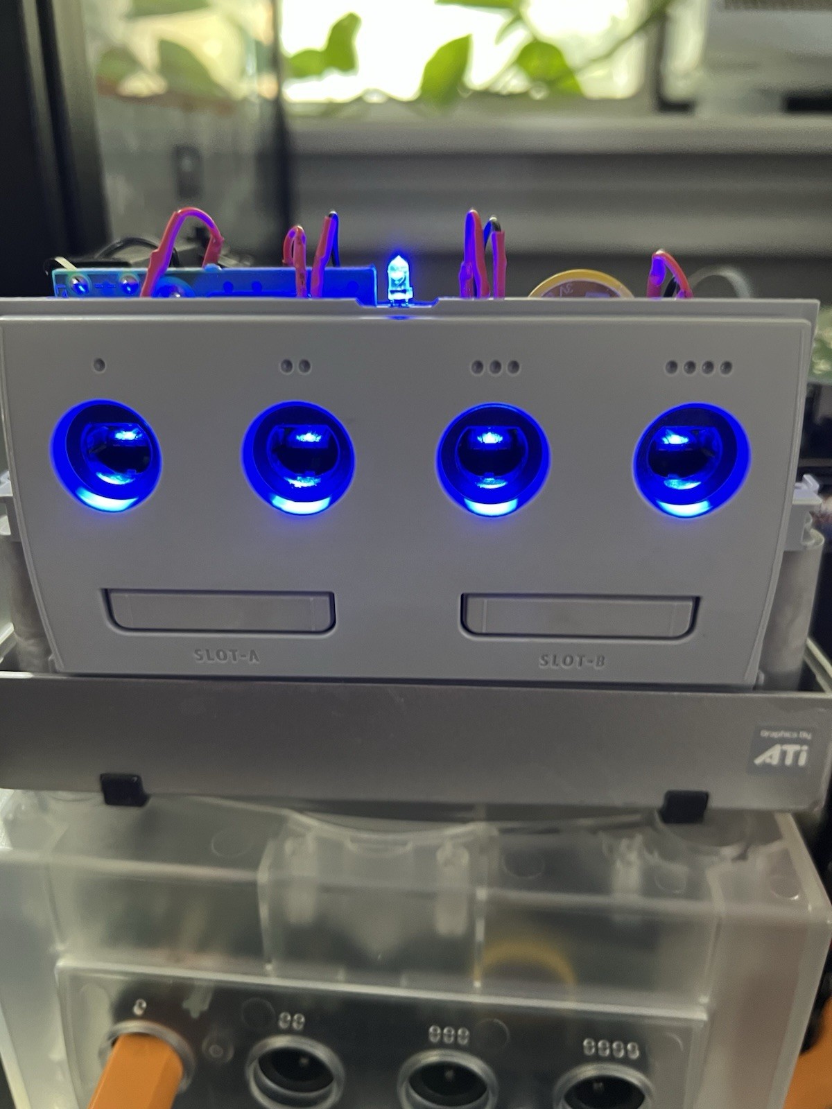 Nintendo GameCube Controller Board-Fresh Battery and Custom LEDs Install Service