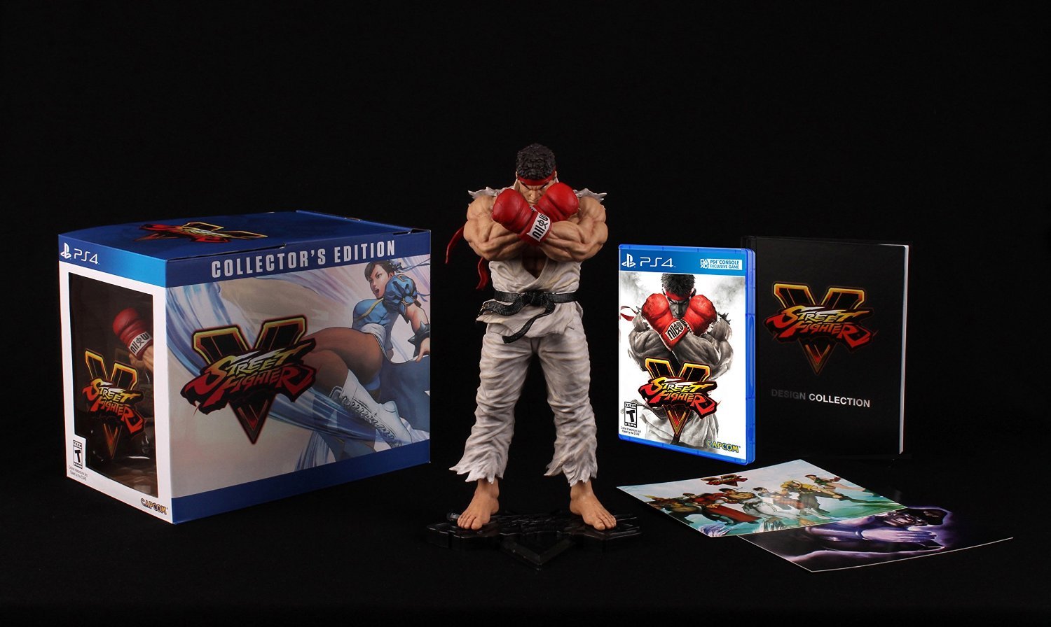 NEW Street Fighter V 5 Collector’s Edition Artbook DLC Ryu Figure PlayStation 4