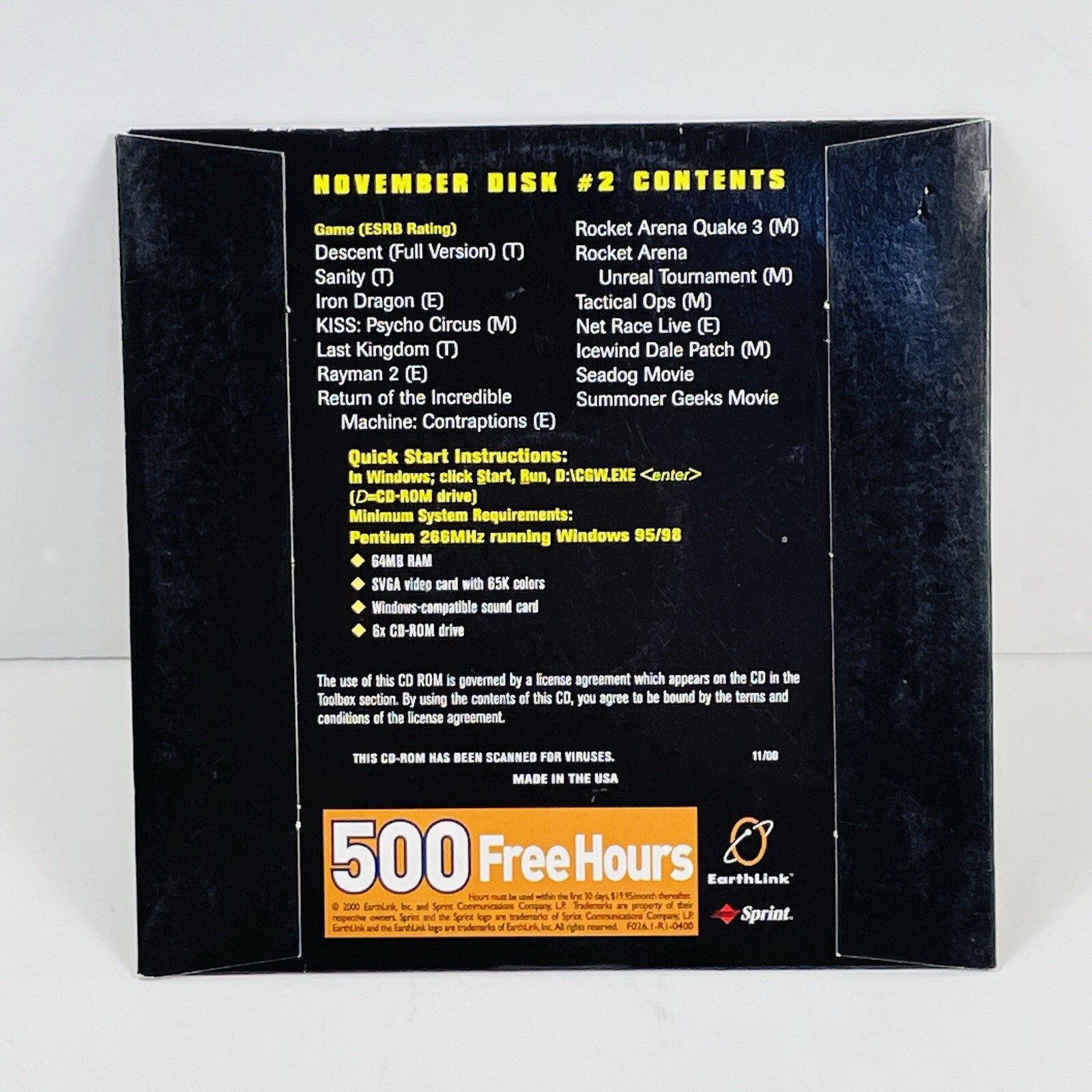 Computer Gaming World Nov 2000 Disk #2 promo with Descent complete game