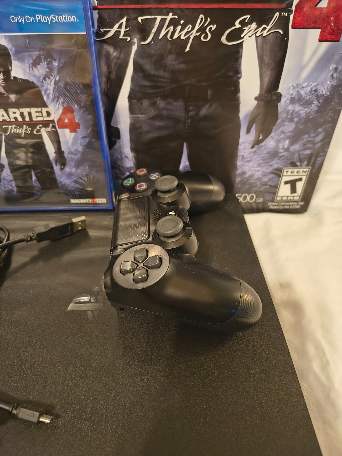 Sony PlayStation 4 Slim Video Game Console PS4 500GB Uncharted 4Bundle CUH-2015A